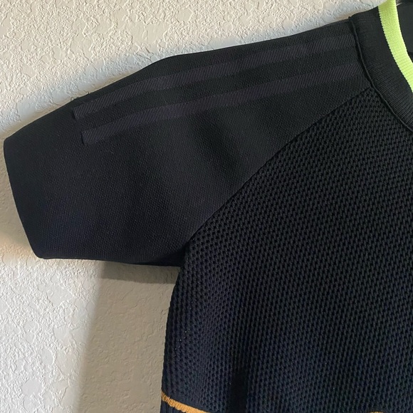 IVY PARK ADIDAS CROPPED KNIT BLACK MESA CORSET STYLE BACK LOGO RETRO Y2K TOP S - Picture 6 of 12